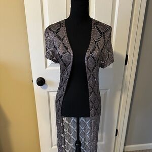 NWT metallic swimsuit full length cover up M/L